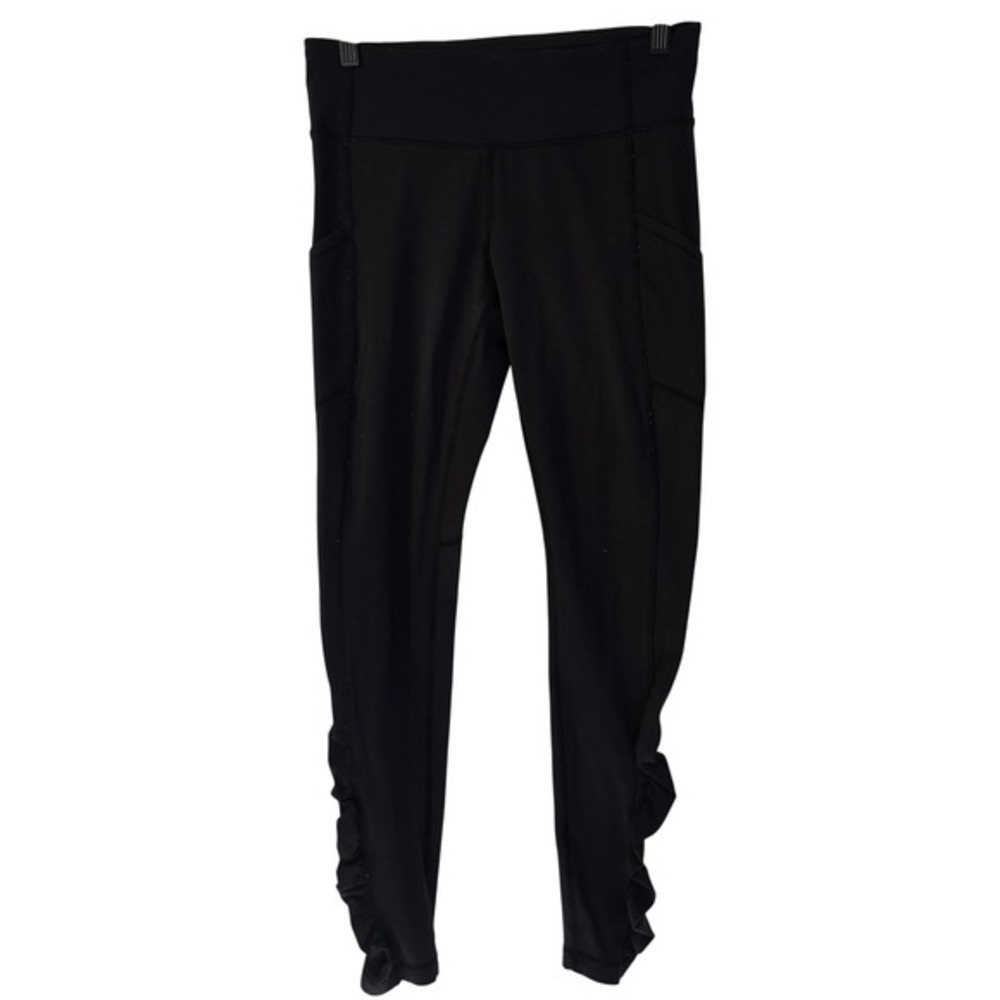 Lululemon Align Black High Rise Side Pocket Ruched‎ Leggings Size 6